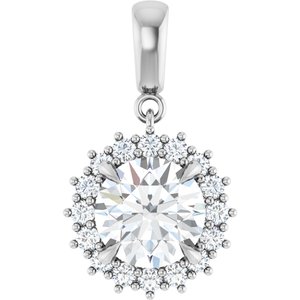 14K White Gold 8.8 mm Round Pendant Mounting