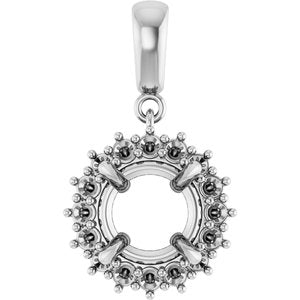 14Kx1 White Gold 8.8 mm Round Pendant Mounting – image 2
