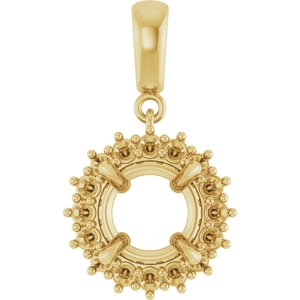 14K Yellow Gold 8.8 mm Round Pendant Mounting – image 2