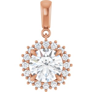 10K Rose Gold 8.8 mm Round Pendant Mounting