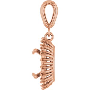 14K Rose Gold 8.5x6.5 mm Oval Pendant Mounting – image 6