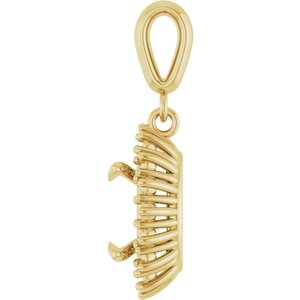 14K Yellow Gold 8.5x6.5 mm Oval Pendant Mounting – image 6