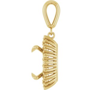 14K Yellow Gold 13 mm Round Pendant Mounting – image 6