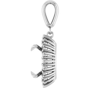 10K White Gold 13 mm Round Pendant Mounting – image 6