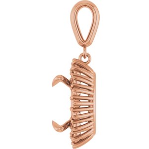 14K Rose Gold 13 mm Round Pendant Mounting – image 6