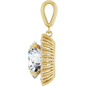 14K Yellow Gold 13 mm Round Pendant Mounting – image 5