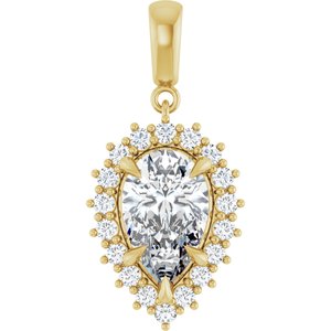 14K Yellow Gold 12x7.5 mm Pear Pendant Mounting