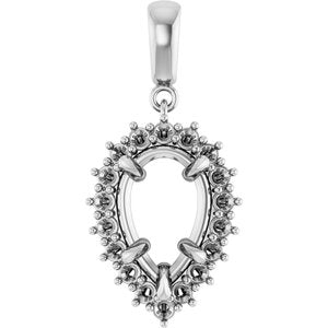 Continuum Sterling Silver 12x7.5 mm Pear Pendant Mounting – image 2