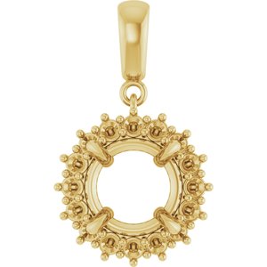 14K Yellow Gold 9.4 mm Round Pendant Mounting – image 2