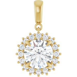 14K Yellow Gold 9.4 mm Round Pendant Mounting