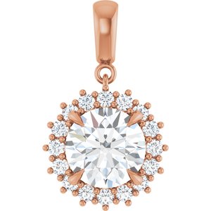 14K Rose Gold 9.4 mm Round Pendant Mounting