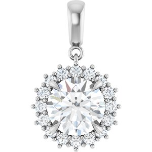 14K White Gold 9.4 mm Round Pendant Mounting