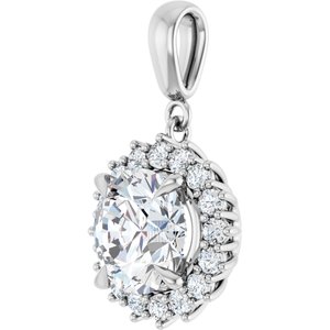 14K White Gold 9.4 mm Round Pendant Mounting – image 3