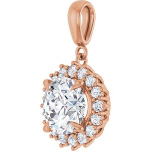10K Rose Gold 9.4 mm Round Pendant Mounting – image 3