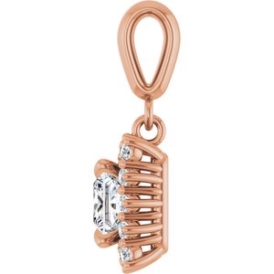 10K Rose Gold 5x5 mm Square Pendant Mounting – image 5