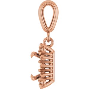 18K Rose Gold 5x5 mm Square Pendant Mounting – image 6