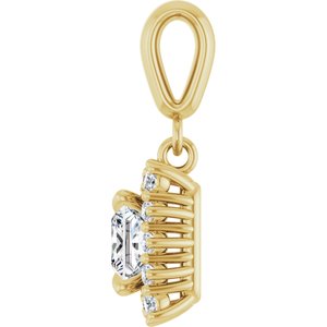 18K Yellow Gold 5x5 mm Square Pendant Mounting – image 5