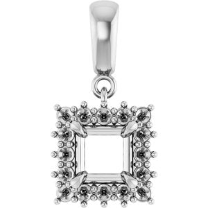 14Kx1 White Gold 5x5 mm Square Pendant Mounting – image 2
