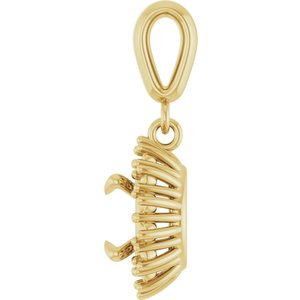 10K Yellow Gold 6.5 mm Round Pendant Mounting – image 6