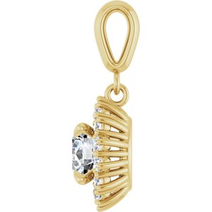 18K Yellow Gold 6.5 mm Round Pendant Mounting – image 5