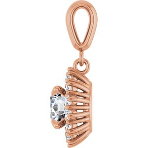 10K Rose Gold 6.5 mm Round Pendant Mounting – image 5