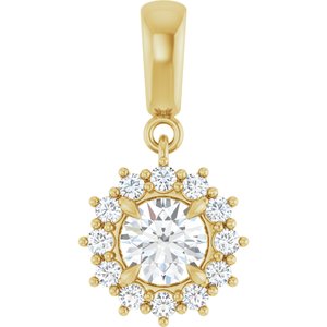 10K Yellow Gold 5.5 mm Round Pendant Mounting