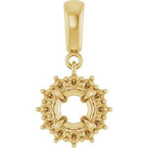 18K Yellow Gold 5.5 mm Round Pendant Mounting – image 2