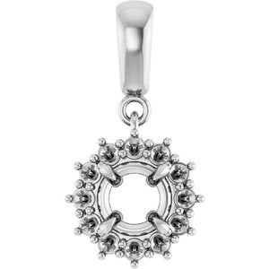 10K White Gold 5.5 mm Round Pendant Mounting – image 2