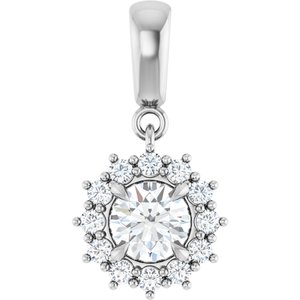 14Kx1 White Gold 5.5 mm Round Pendant Mounting