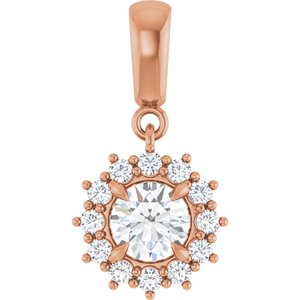 18K Rose Gold 5.5 mm Round Pendant Mounting