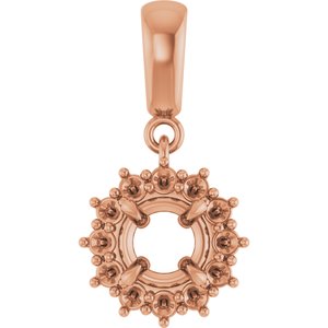 10K Rose Gold 5.5 mm Round Pendant Mounting – image 2