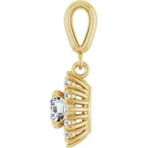 18K Yellow Gold 5.5 mm Round Pendant Mounting – image 5