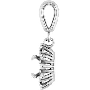 14K White Gold 5.5 mm Round Pendant Mounting – image 6