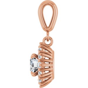 14K Rose Gold 5.5 mm Round Pendant Mounting – image 5