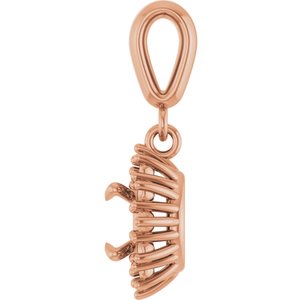 18K Rose Gold 5.5 mm Round Pendant Mounting – image 6
