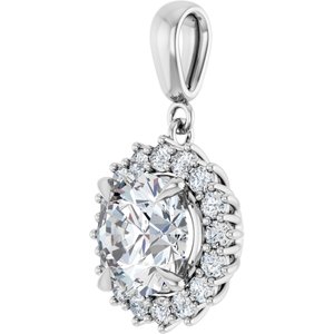 18K White Gold 9 mm Round Pendant Mounting – image 3