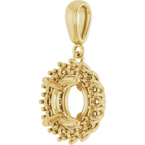 18K Yellow Gold 9 mm Round Pendant Mounting – image 4