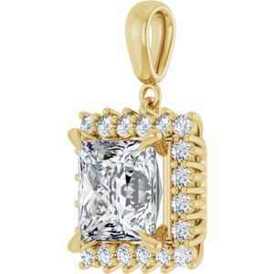 14K Yellow Gold 9x9 mm Square Pendant Mounting – image 3