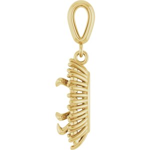 14K Yellow Gold 9x5.5 mm Pear Pendant Mounting – image 6