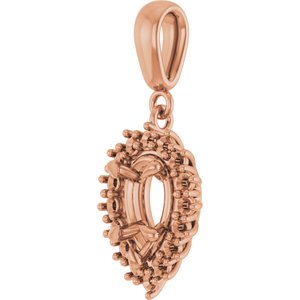 10K Rose Gold 8x5 mm Pear Pendant Mounting – image 4