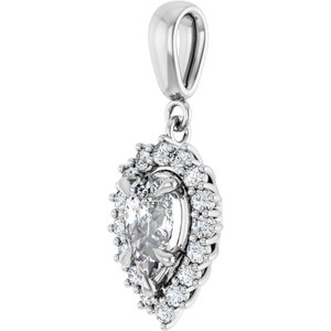 14Kx1 White Gold 8x5 mm Pear Pendant Mounting – image 3