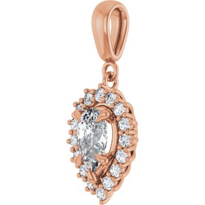 18K Rose Gold 8x5 mm Pear Pendant Mounting – image 3