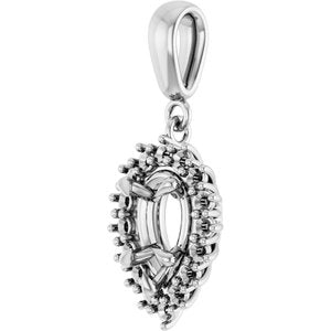 14Kx1 White Gold 8x5 mm Pear Pendant Mounting – image 4