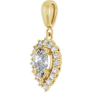 14K Yellow Gold 8x5 mm Pear Pendant Mounting – image 3