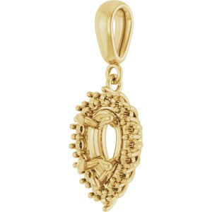14K Yellow Gold 8x5 mm Pear Pendant Mounting – image 4