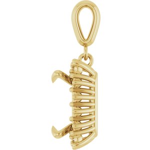 10K Yellow Gold 9x9 mm Square Pendant Mounting – image 6