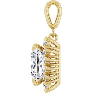 18K Yellow Gold 9x9 mm Square Pendant Mounting – image 5