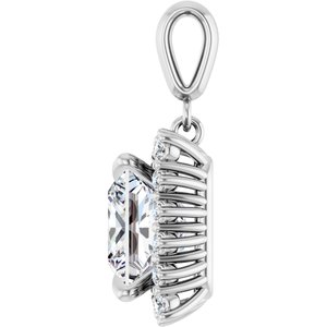 14K White Gold 9x9 mm Square Pendant Mounting – image 5