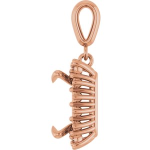 14K Rose Gold 9x9 mm Square Pendant Mounting – image 6