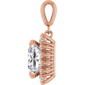 18K Rose Gold 9x9 mm Square Pendant Mounting – image 5